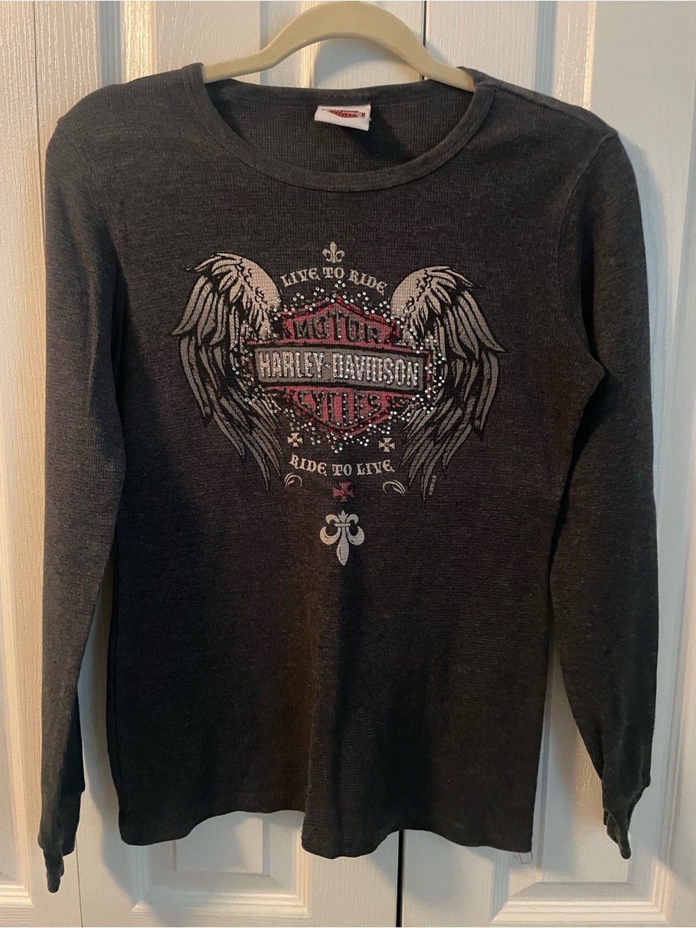 Harley-Davidson Black Long Sleeve Graphic Thermal, Medium